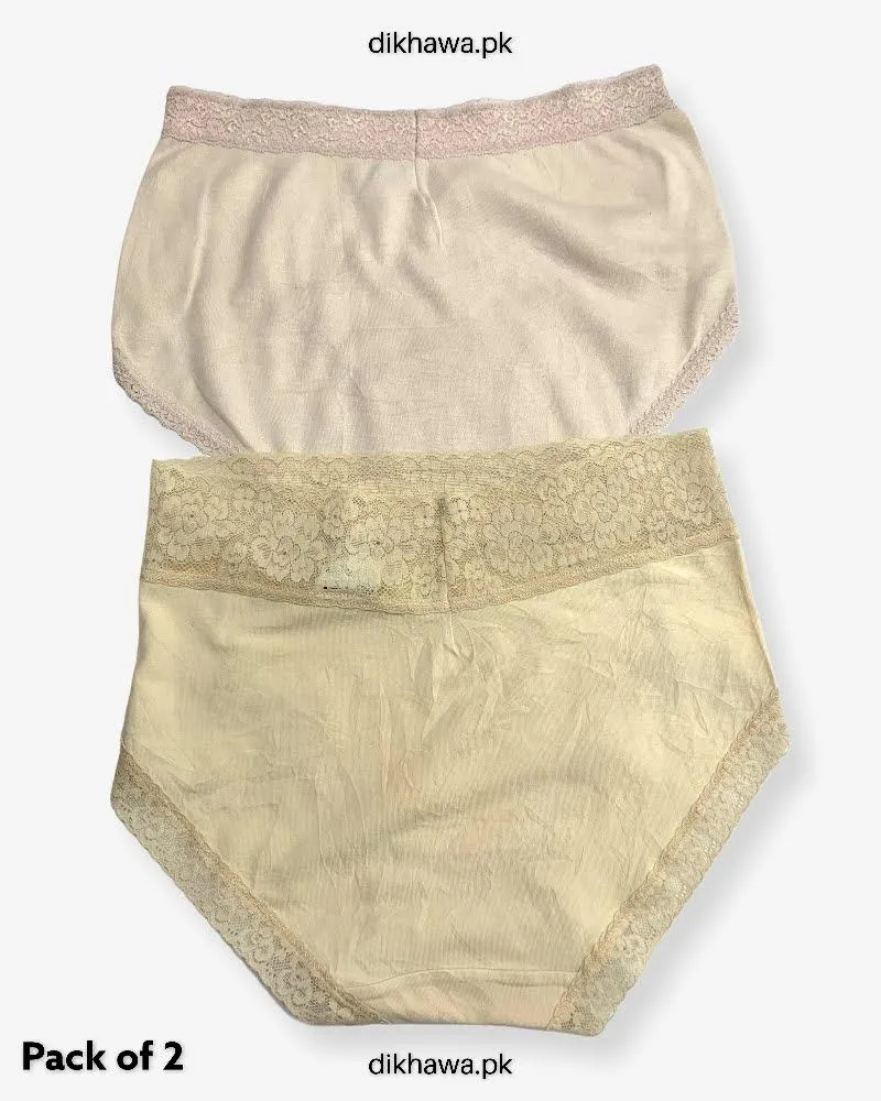 Pack of 2 Imported Stocklot Branded Net Panty Stretchable Lace Panty 2021