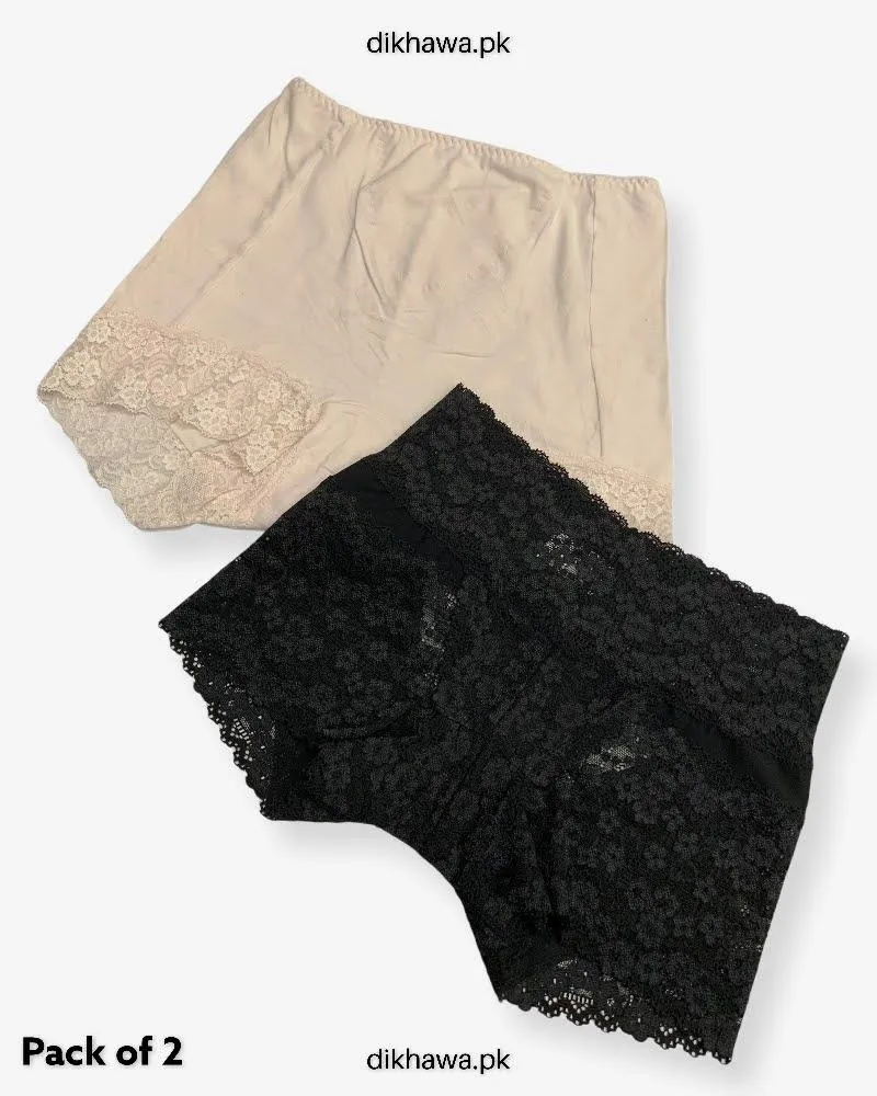 Pack of 2 Imported Stocklot Branded Net Panty Stretchable Lace Panty 2021
