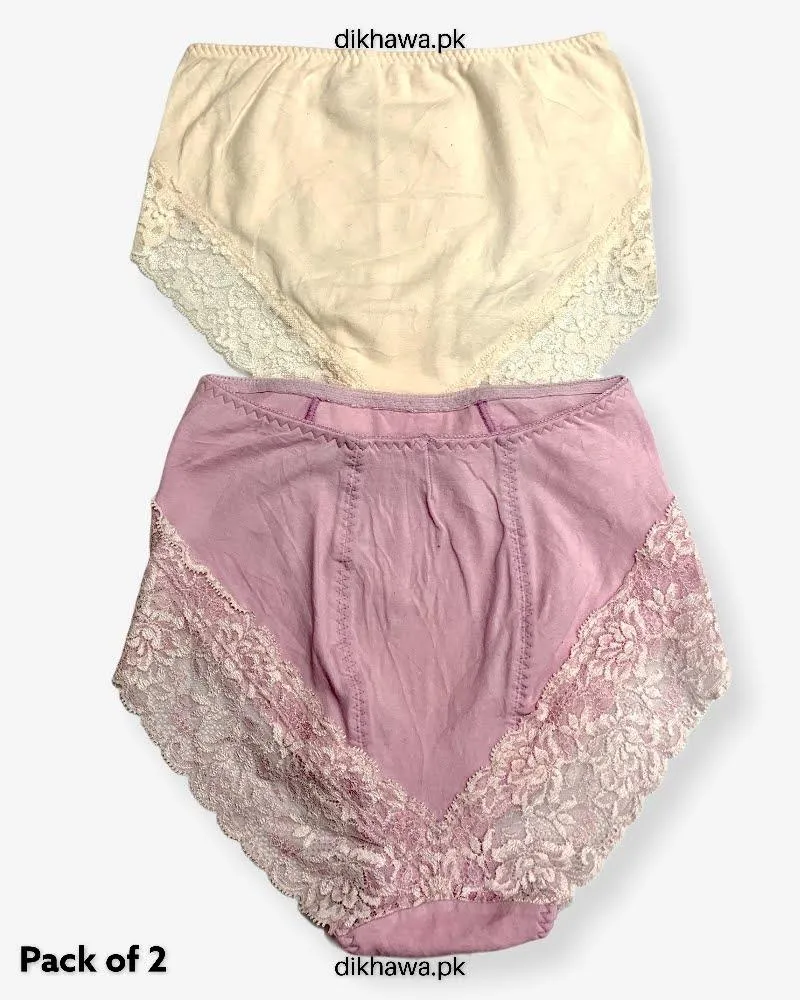 Pack of 2 Imported Stocklot Branded Net Panty Stretchable Lace Panty 2021