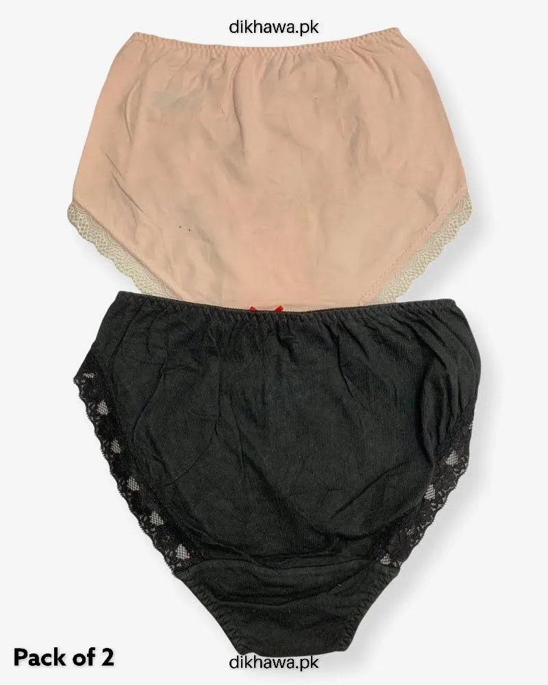 Pack of 2 Imported Stocklot Branded Net Panty Stretchable Lace Panty 2021