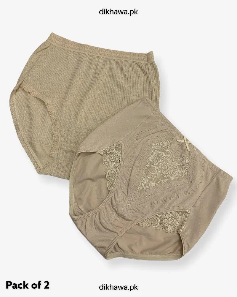 Pack of 2 Imported Stocklot Branded Net Panty Stretchable Lace Panty 2021