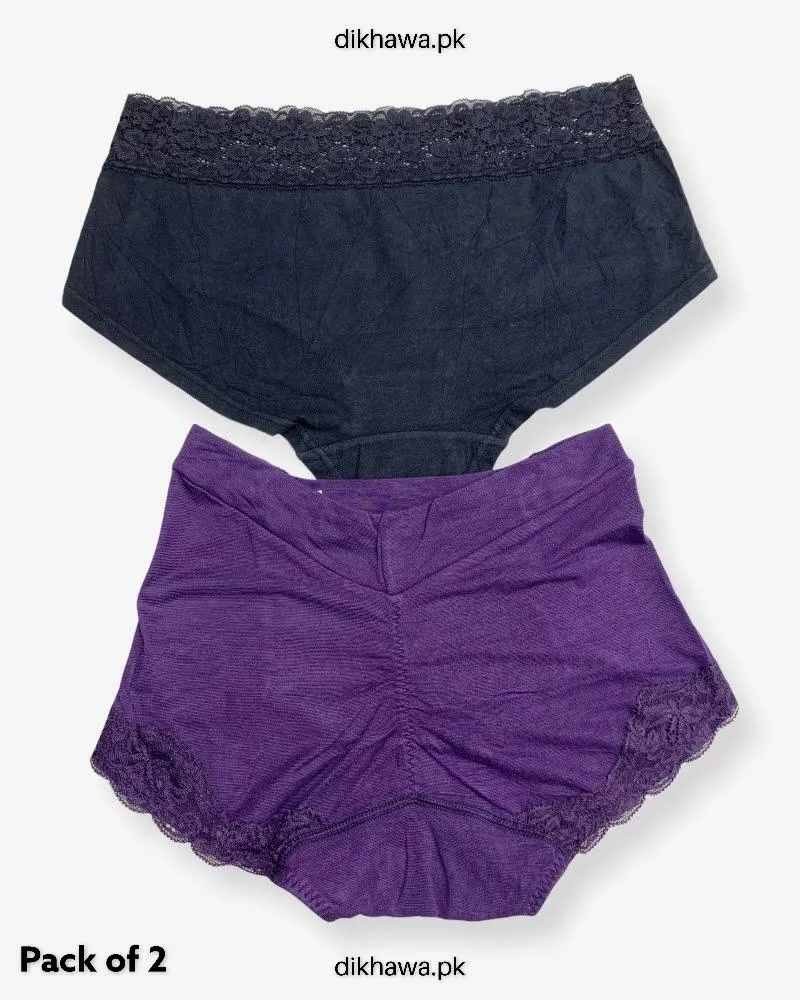 Pack of 2 Imported Stocklot Branded Net Panty Stretchable Lace Panty 2021