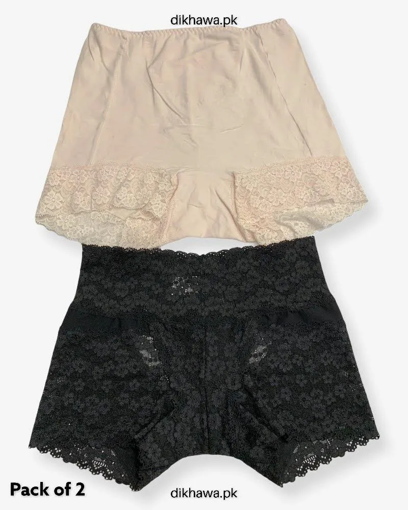 Pack of 2 Imported Stocklot Branded Net Panty Stretchable Lace Panty 2021