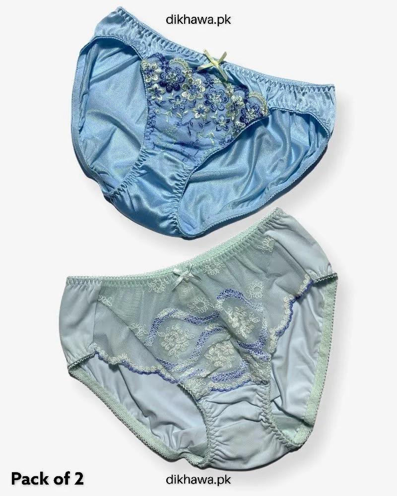 Pack of 2 Imported Stocklot Branded Net Panty Stretchable Net Lace Panty 2021