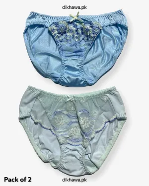 Pack of 2 Imported Stocklot Branded Net Panty Stretchable Net Lace Panty 2021