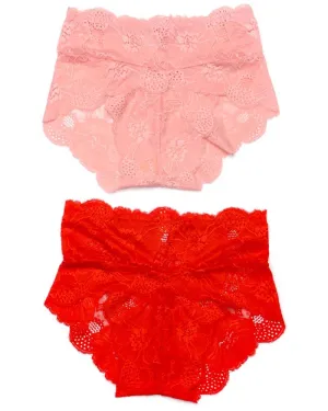 Pack of 2 Sexy Net Panty - SH-640 - Sisterhood - Black White Red Skin