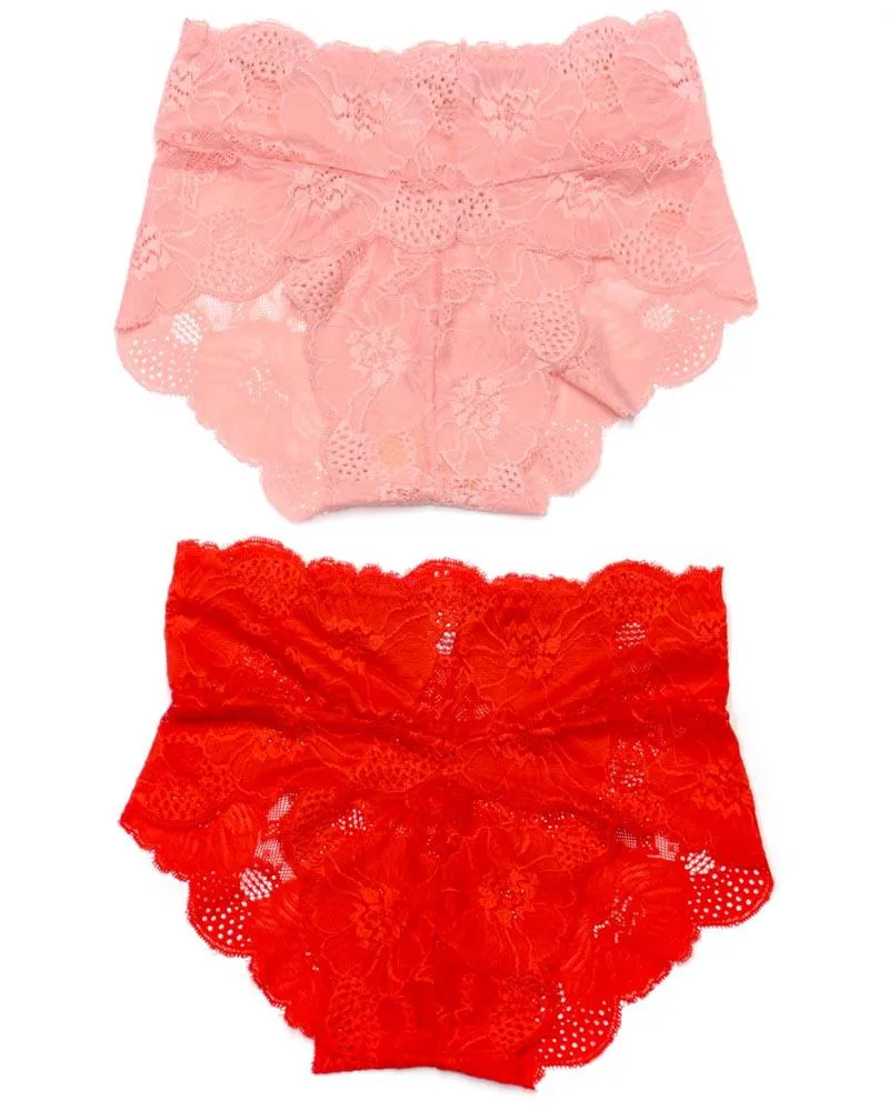 Pack of 2 Sexy Net Panty - SH-640 - Sisterhood - Black White Red Skin