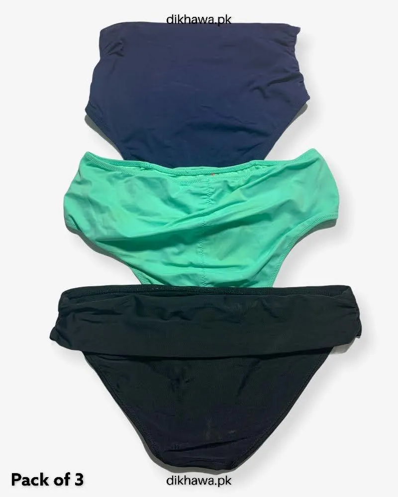 Pack of 3 Imported Stocklot Branded Jersey Panty Bikini Style Sexy Thong Panty