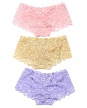 Pack of 3 Sexy Net Panty - FP-627- Peach Skin Purple