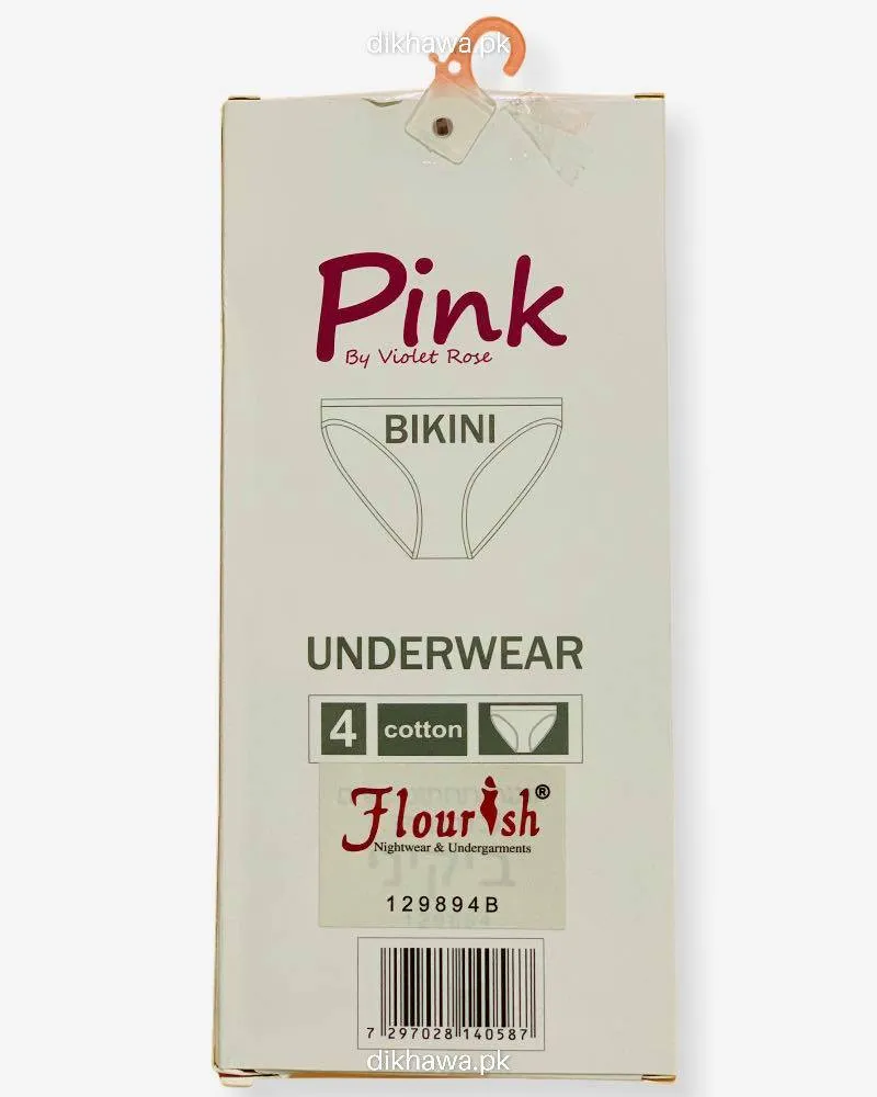 Pack Off 4 129894-B Bikini Flourish Underwear - Cotton Panty