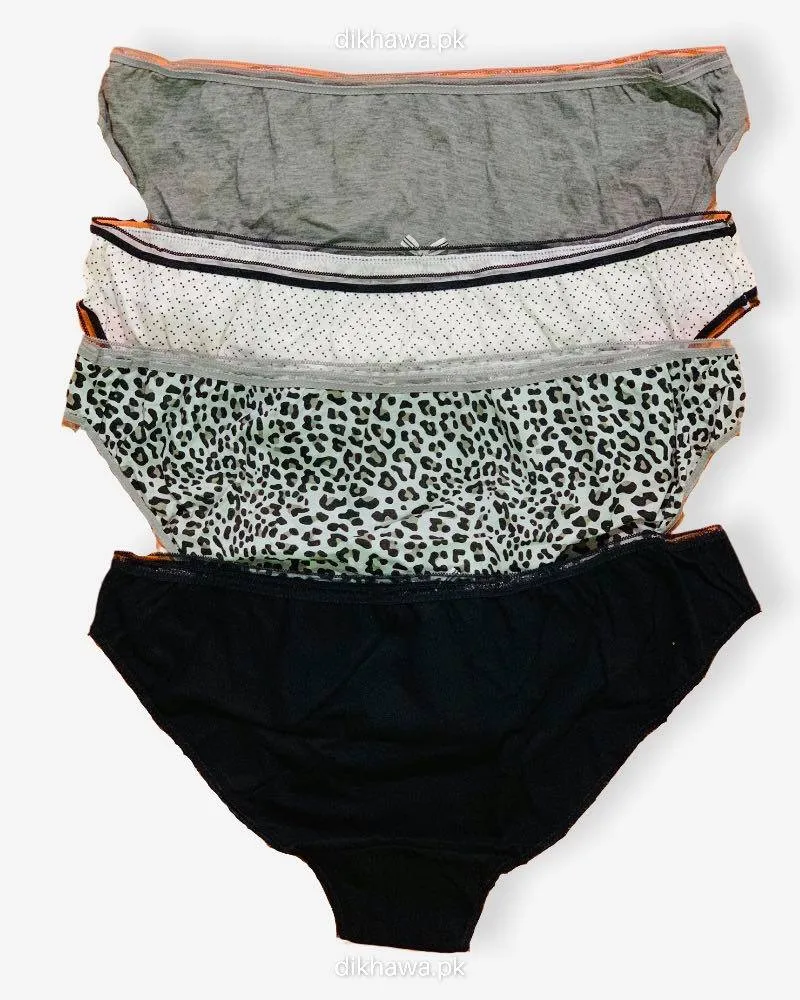 Pack Off 4 129894-B Bikini Flourish Underwear - Cotton Panty