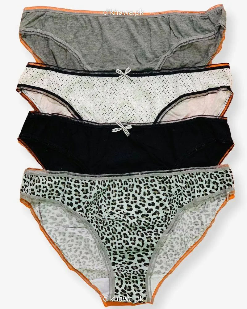 Pack Off 4 129894-B Bikini Flourish Underwear - Cotton Panty
