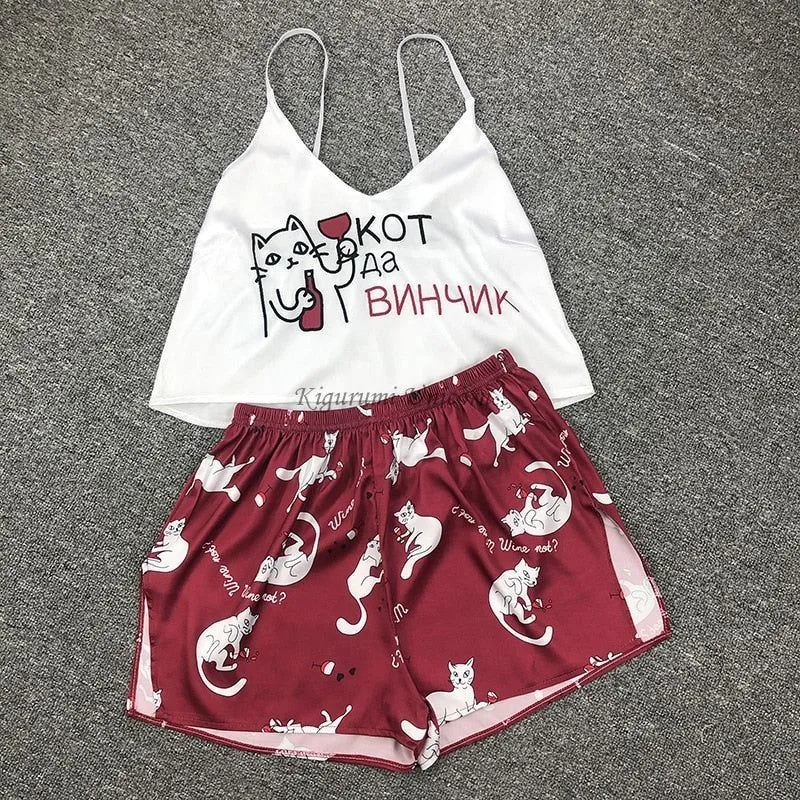 Pajamas for Woman Silk Animal Print