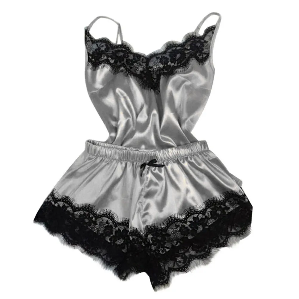 Pajamas simulation silk nightgown plus size home underwear skirt