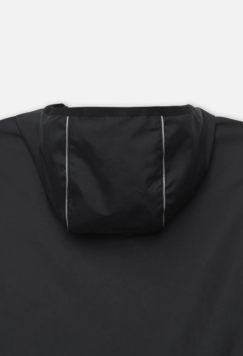 Paneled Nylon Anorak / Black