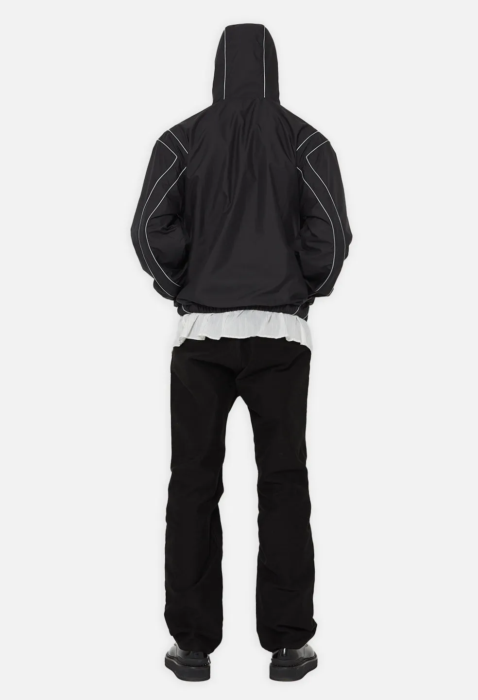 Paneled Nylon Anorak / Black