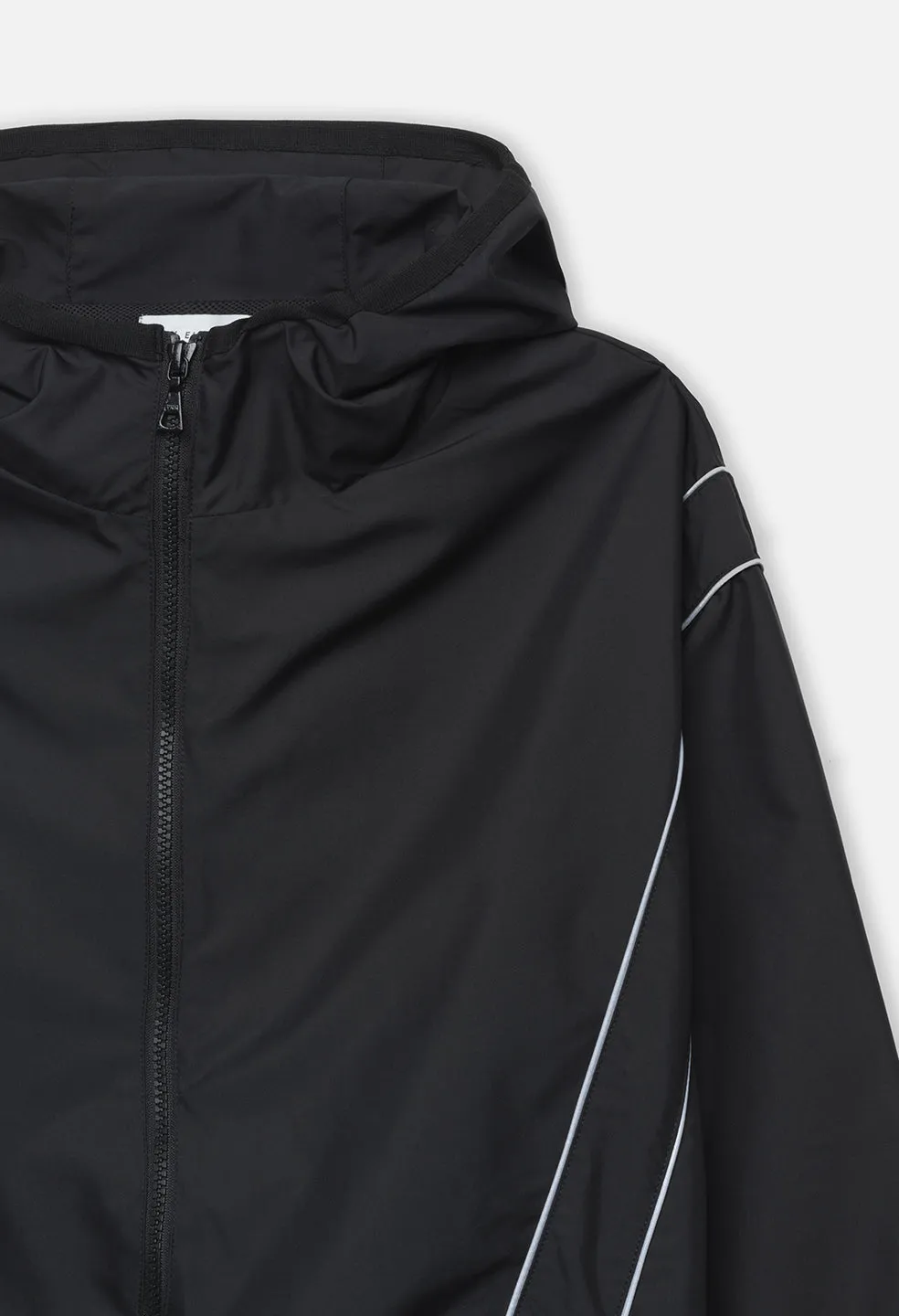 Paneled Nylon Anorak / Black