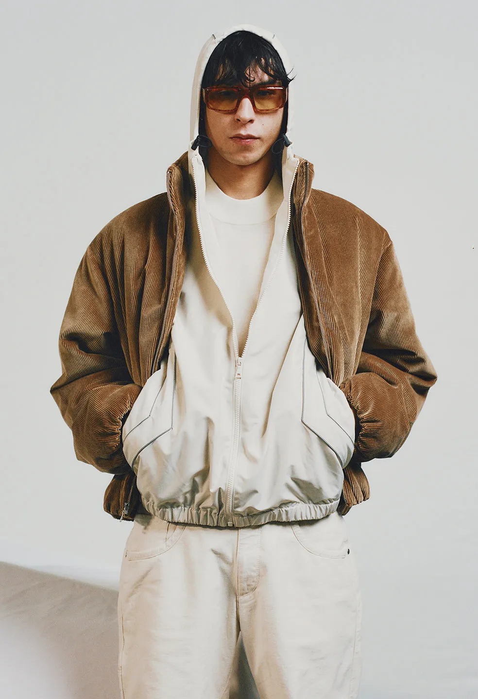 Paneled Nylon Anorak / Ivory