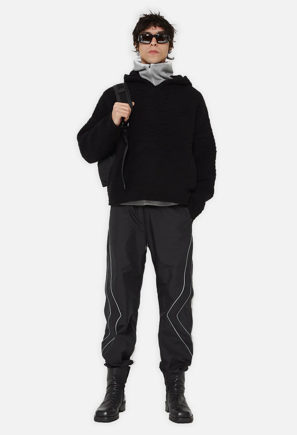 Paneled Nylon Pant / Black
