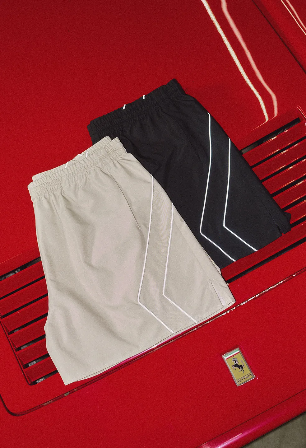 Paneled Nylon Shorts / Ivory