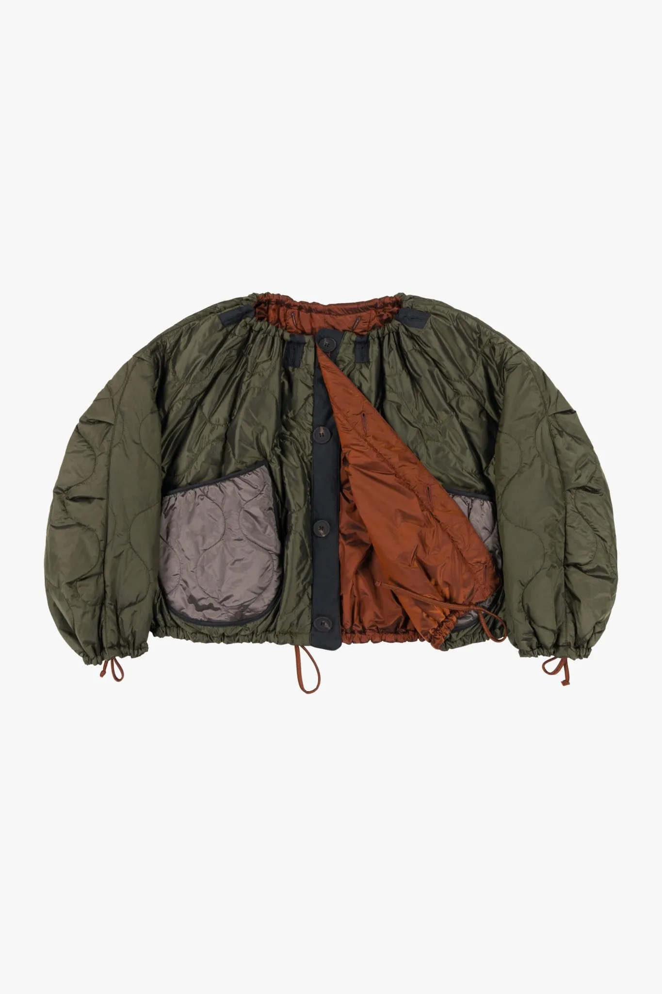Parachute Quilt Bomber - Amber / Dark Olive