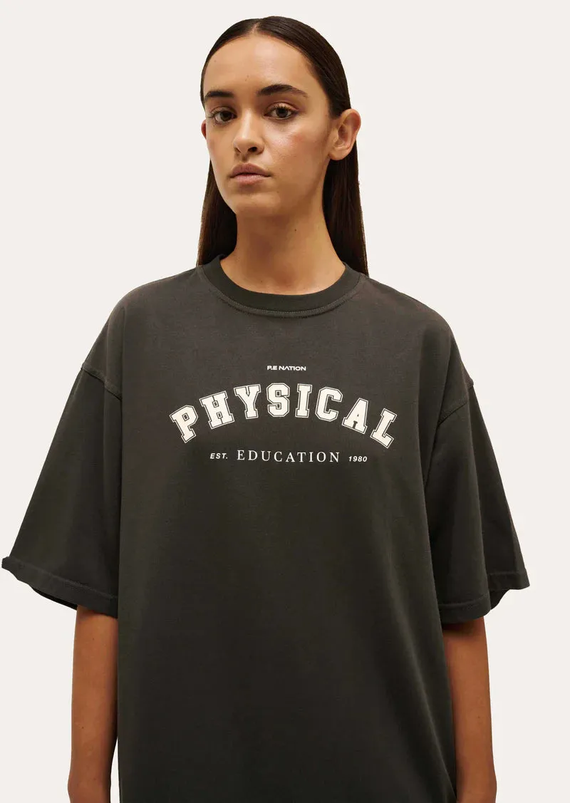 P.E NATION - Physical Oversized Tee - Washed Black