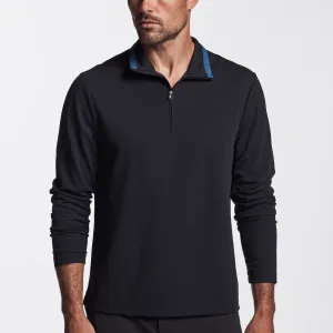 Performance Pique Zip Tee - Navy/Reflex