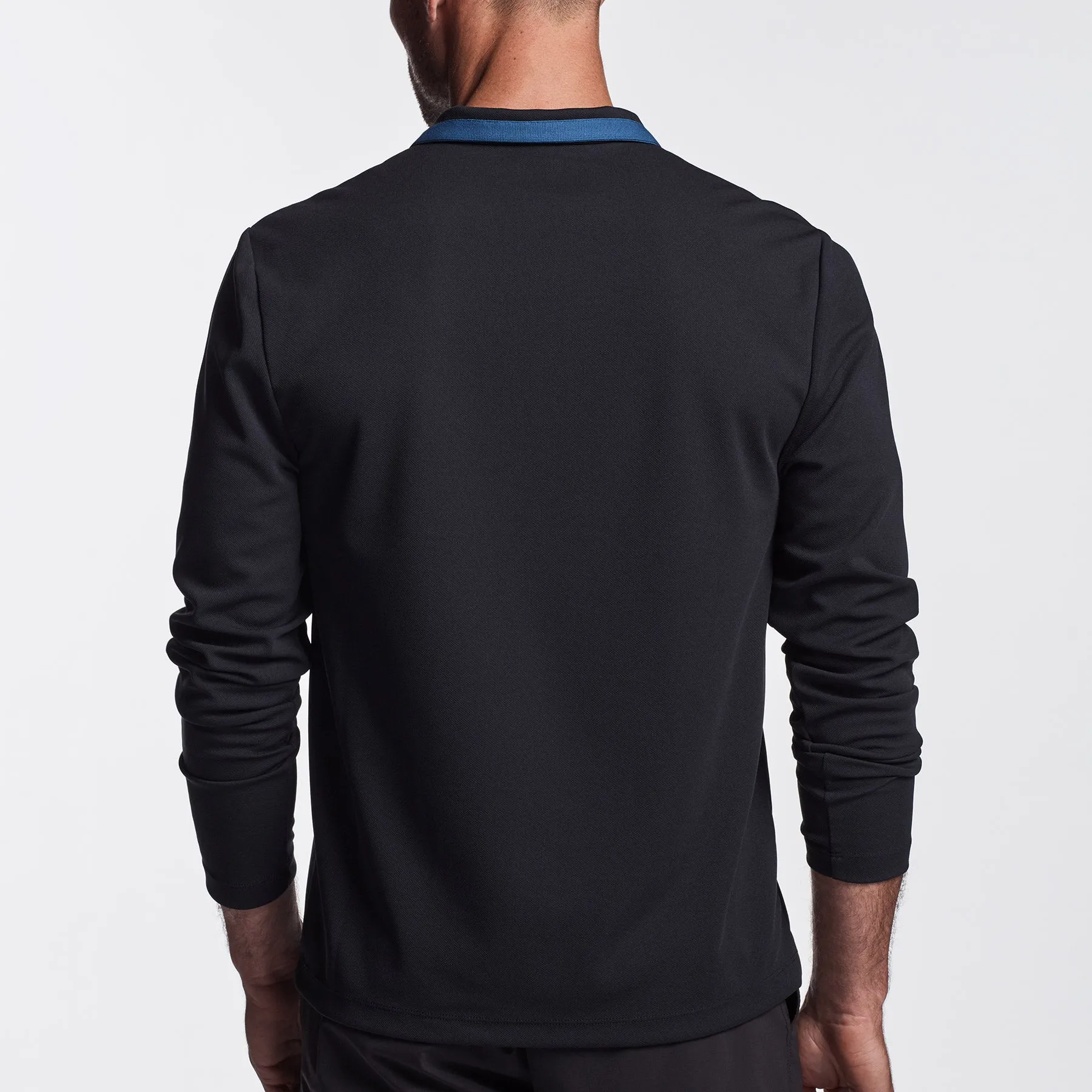 Performance Pique Zip Tee - Navy/Reflex