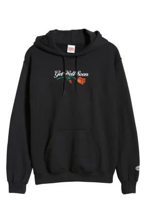Petals and Peacocks Get Well Soon Embroidered Pullover Hooded Hoodie Sweatshirt