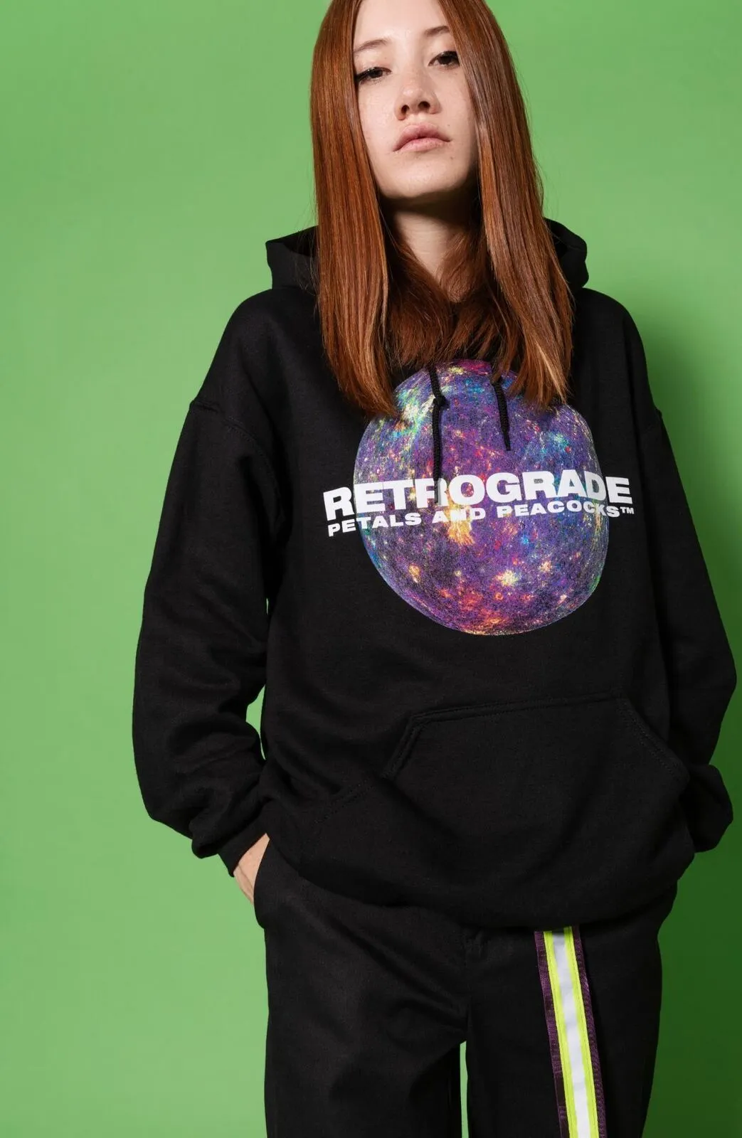 Petals and Peacocks Women's Retrograde Graphic Hoodie Hooded Sweatshirt