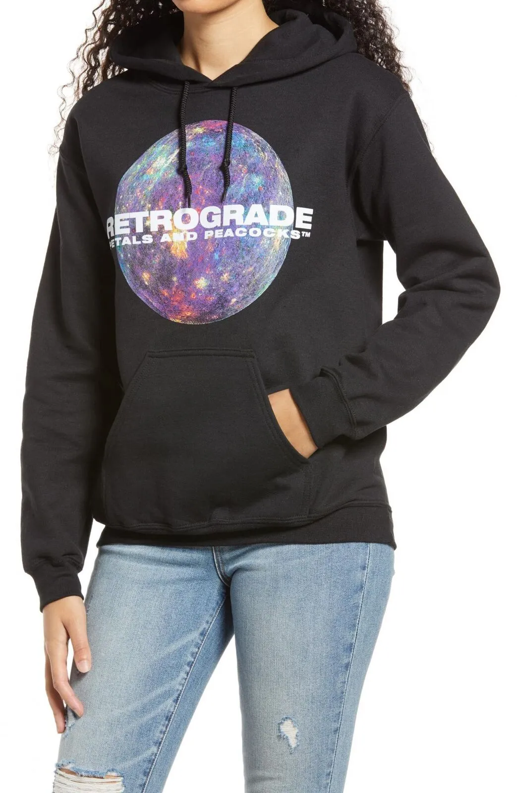 Petals and Peacocks Women's Retrograde Graphic Hoodie Hooded Sweatshirt