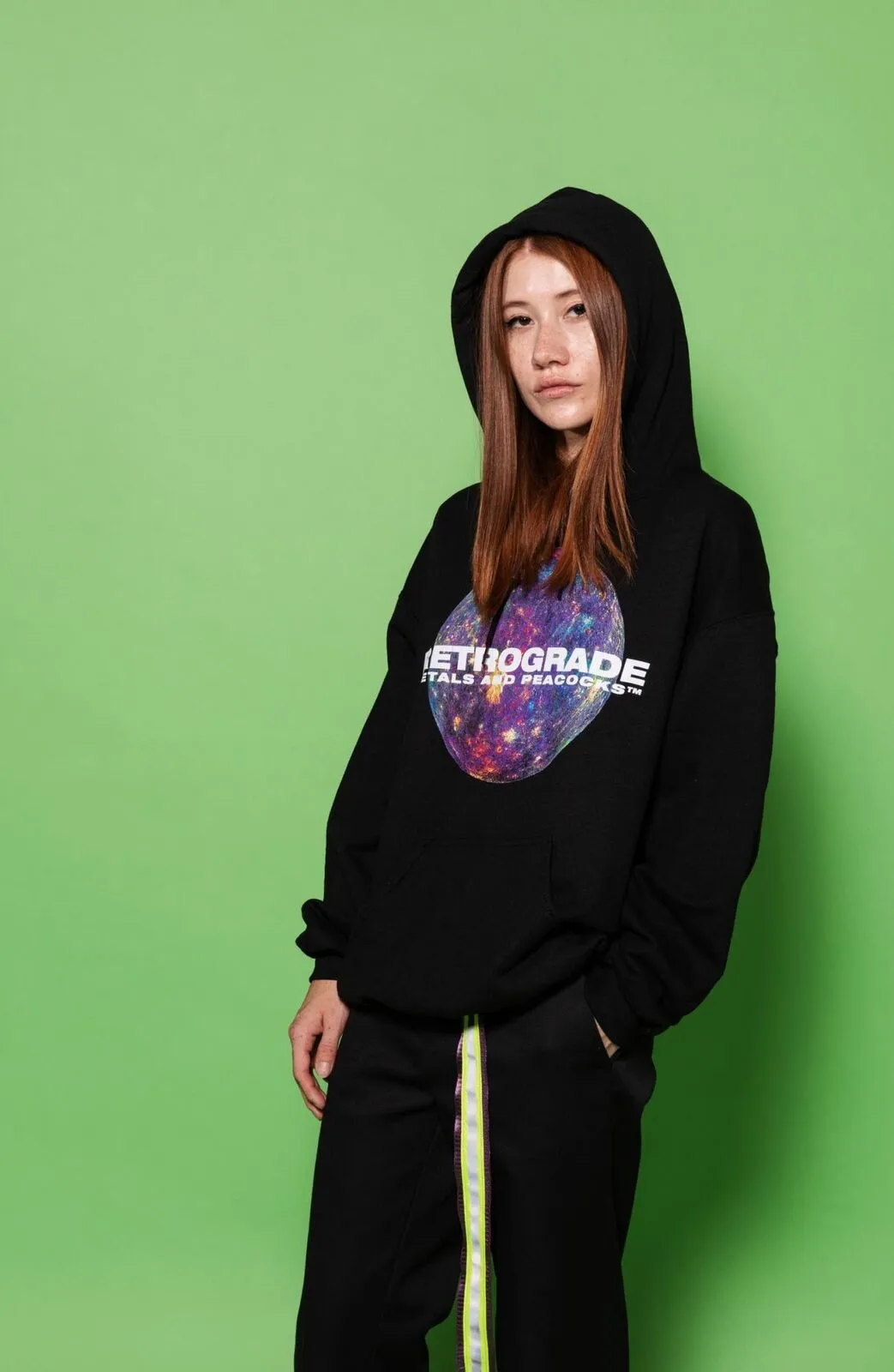 Petals and Peacocks Women's Retrograde Graphic Hoodie Hooded Sweatshirt