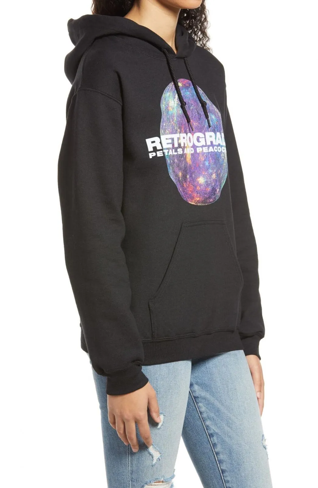 Petals and Peacocks Women's Retrograde Graphic Hoodie Hooded Sweatshirt