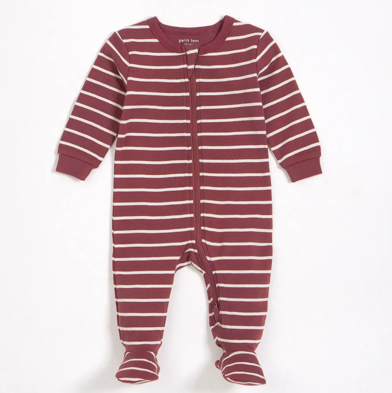 Petit Lem - Holly Jolly Stripes - Scarlet Sleeper
