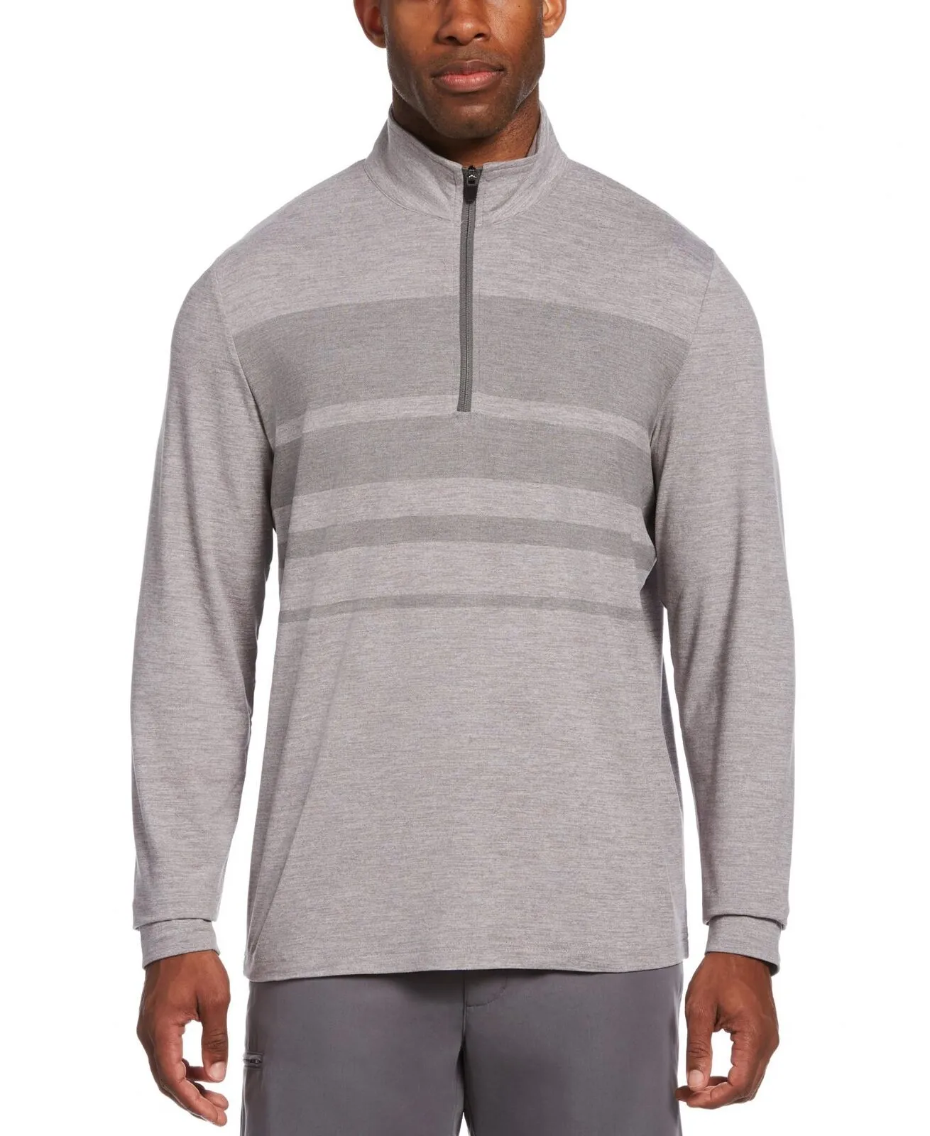 PGA Tour Performance Stretch Textured Gradient Stripe 1/4-Zip Golf Pullover