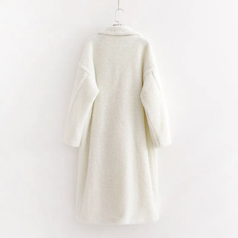 Pile Collar Double Breasted Thicken Fur Lambswool Outerwear