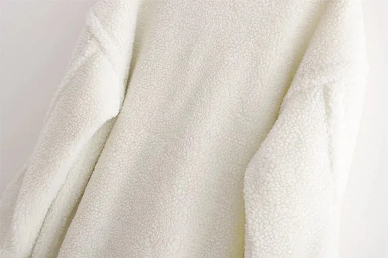 Pile Collar Double Breasted Thicken Fur Lambswool Outerwear