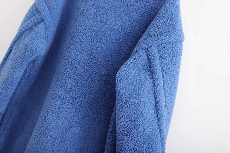 Pile Collar Double Breasted Thicken Fur Lambswool Outerwear