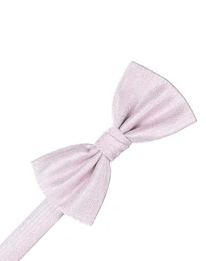 Pink Herringbone Kids Bow Tie