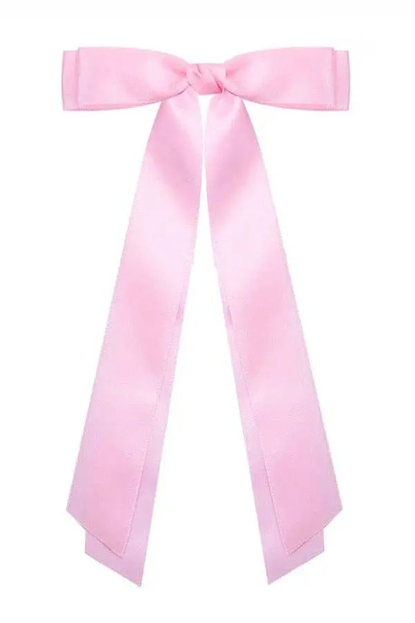 Pink Satin Hair Bow