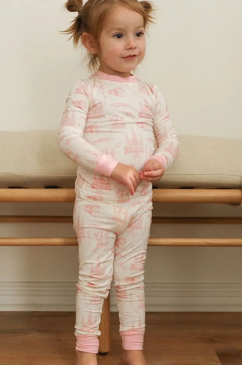 Pink Toile Two Piece Pajama