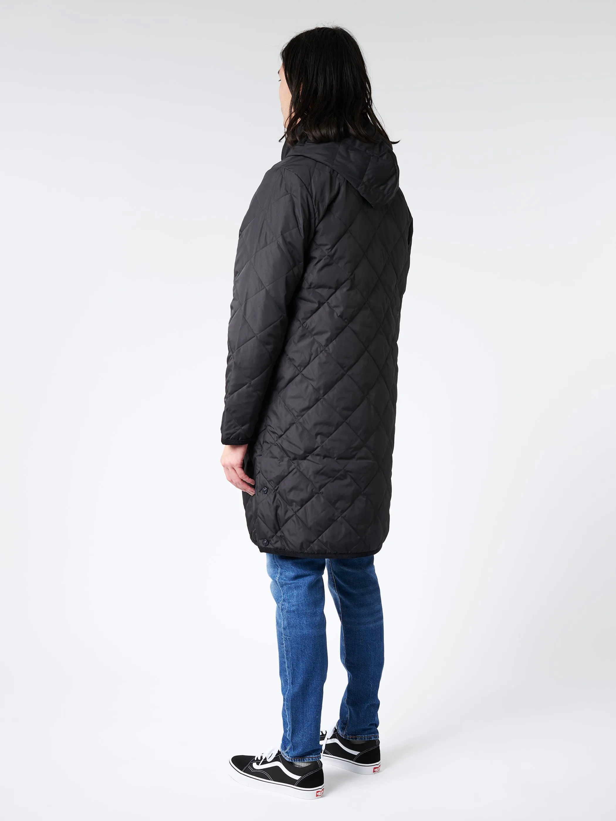 Piping Hood Long Down Coat