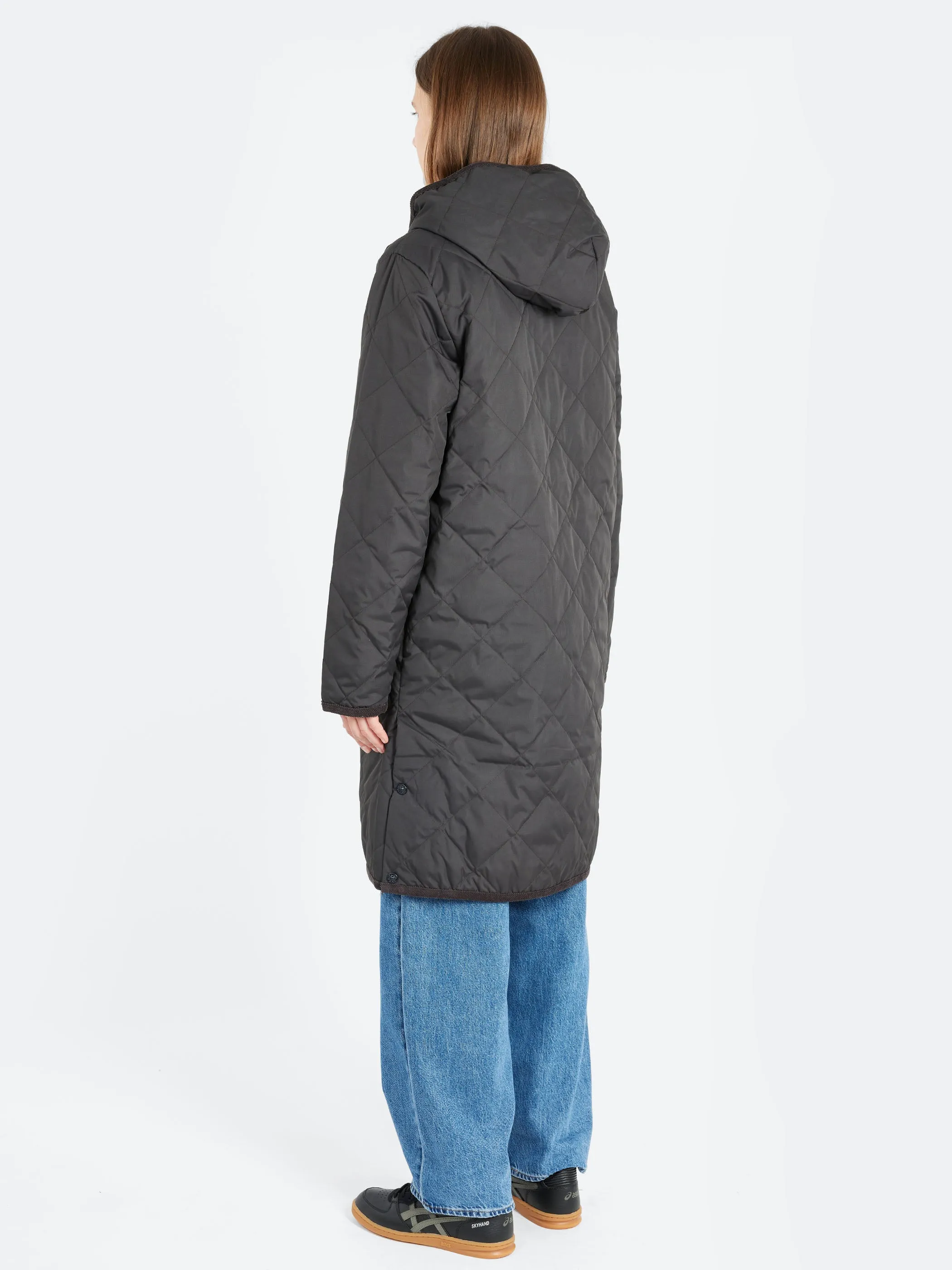 Piping Hood Long Down Coat