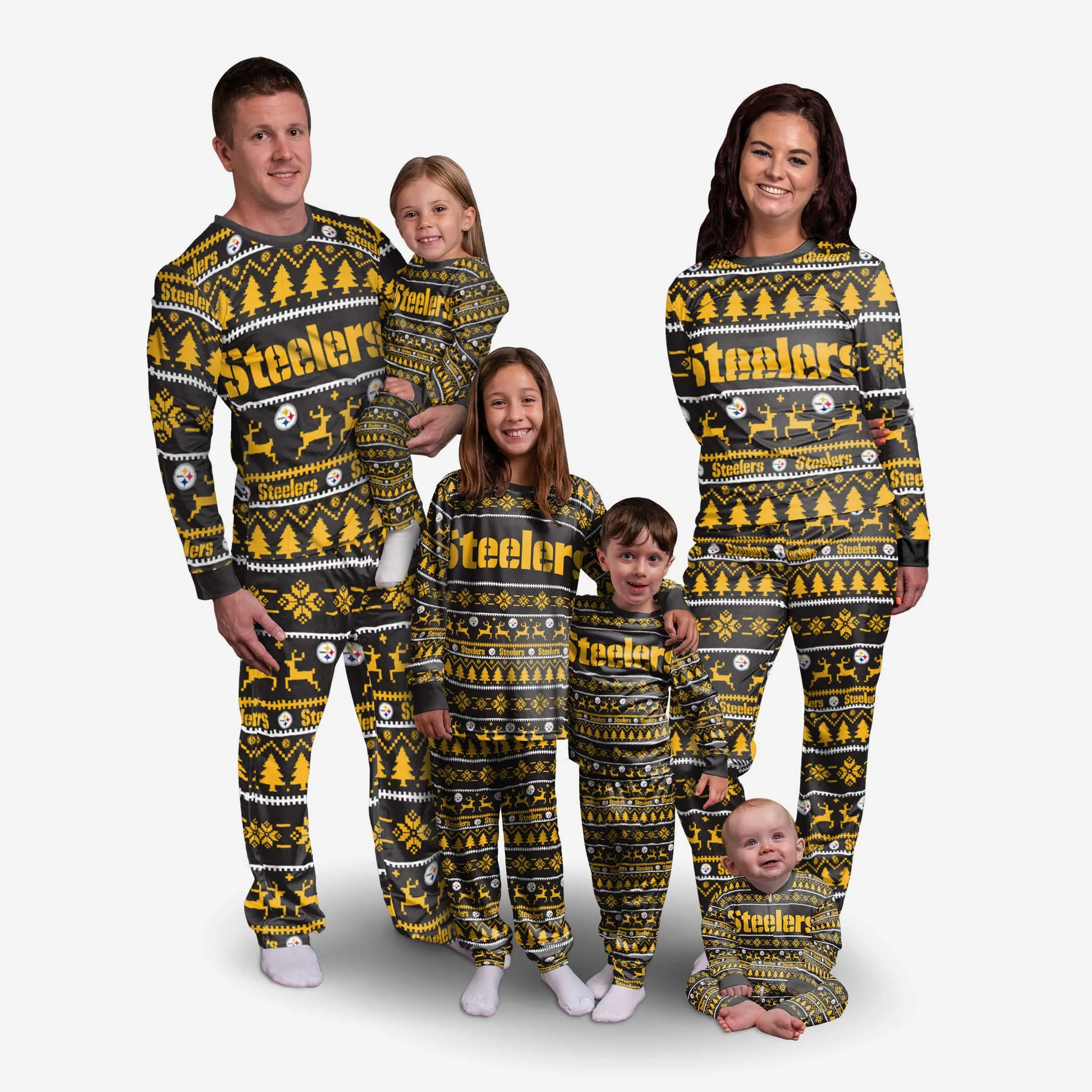 Pittsburgh Steelers Youth Family Holiday Pajamas
