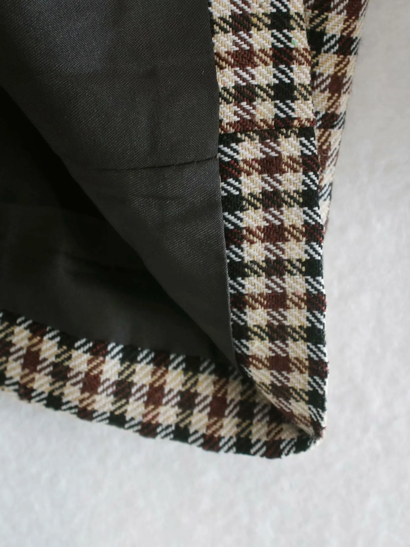 Plaid Lapel Double Breasted Blazers Outerwear
