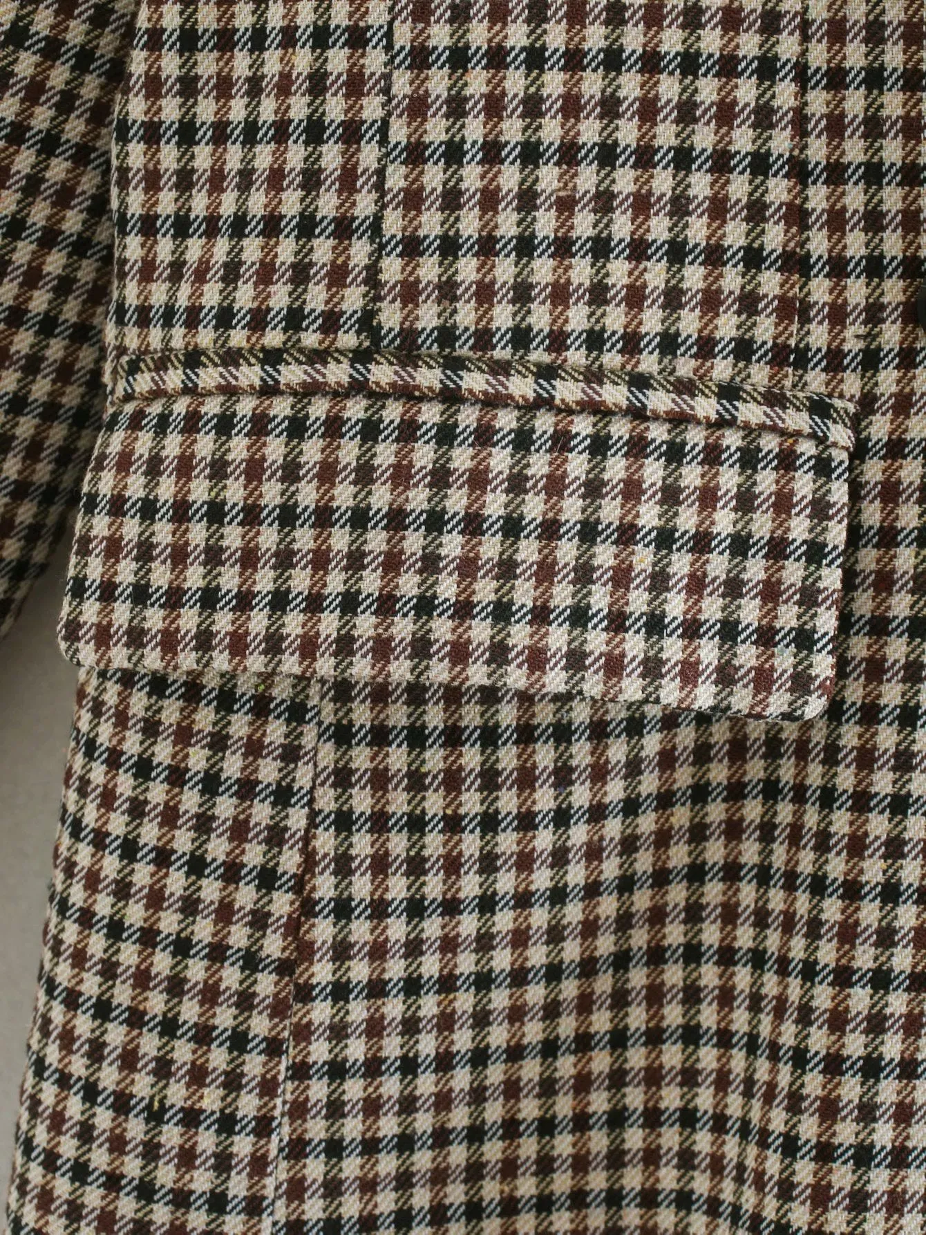 Plaid Lapel Double Breasted Blazers Outerwear