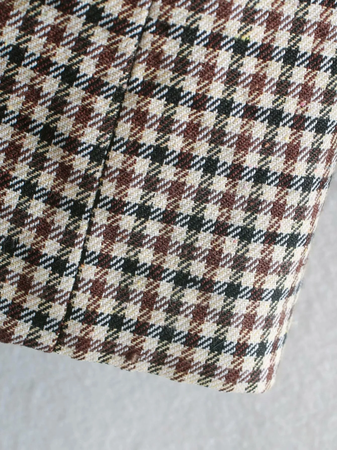 Plaid Lapel Double Breasted Blazers Outerwear