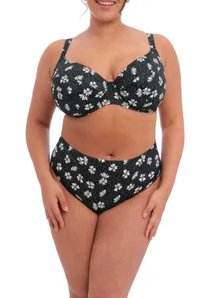 Plain Sailing UW Plunge Bikini Top In Black Daisy - Elomi