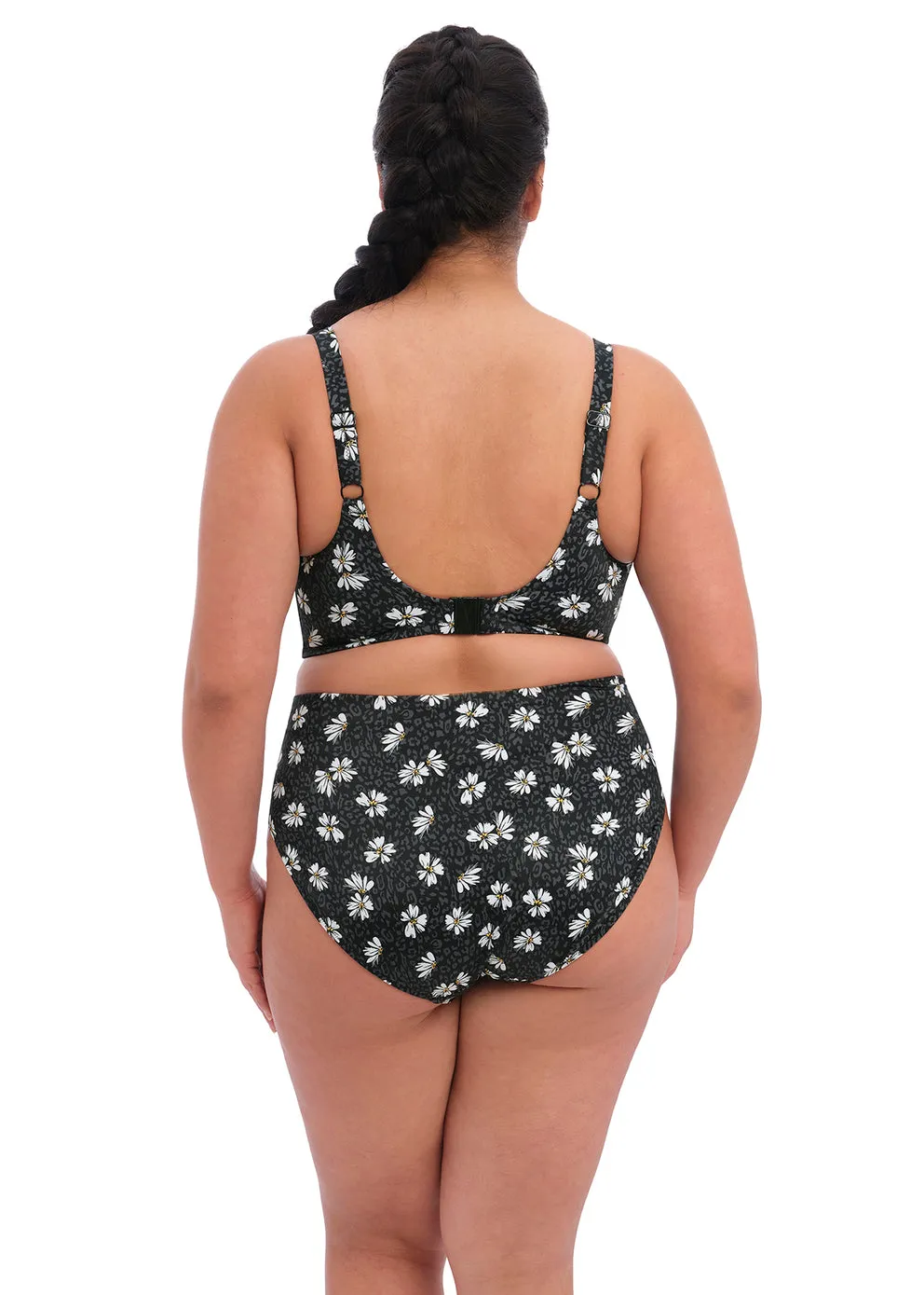 Plain Sailing UW Plunge Bikini Top In Black Daisy - Elomi