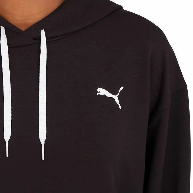 Puma Women's Pink Apricot Modern Sport Hoodie Cropped Sweatshirt